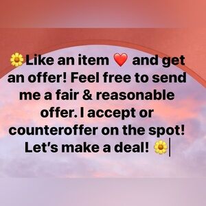 See anything you like but not the price? Send me a REASONABLE OFFER!